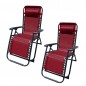 Marbueno Pack de 2 Tumbona Plegable Acero Cojin Jardin y Piscina