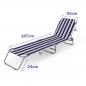 Marbueno Folding Deck Chair Steel Blue and White Stripes