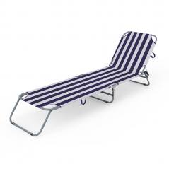 Marbueno Folding Deck Chair Steel Blue and White Stripes