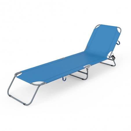 Marbueno Tumbona Plegable Acero Azul Playa y Piscina 187X55X24 cm MARBUENO SUMMER 10022