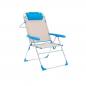 Marbueno Folding Chair 5 Positions Aluminum Beige/Blue