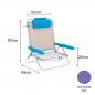 Marbueno folding chair 5 positions aluminum beige blue
