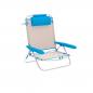 Marbueno Silla Plegable 5 Posiciones Aluminio Beige/Azul Playa 61X68X82 MARBUENO SUMMER 10172
