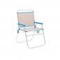 Marbueno Beige Blue Aluminum Folding Chair for Beach