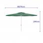 Marbueno 270 cm Steel Green Umbrella for Garden