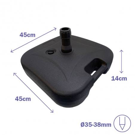 Marbueno square umbrella base made of plastic 45x45 cm