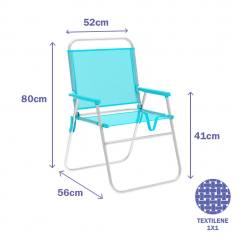 Marbueno Aluminum Folding Chair Aquamarine