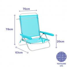 Marbueno Folding Chair 5 Positions Aqua Marine