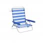 Marbueno Silla Plegable 5 Posiciones Rayas Azul y Blanco