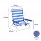 Marbueno Silla Plegable 5 Posiciones Rayas Azul y Blanco
