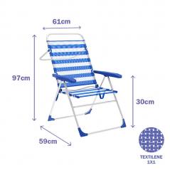 Marbueno Folding Chair 5 Positions Aluminum