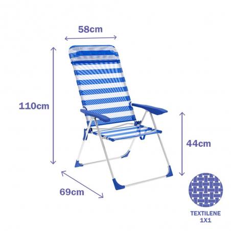 Marbueno Folding Chair 5 Positions Aluminum