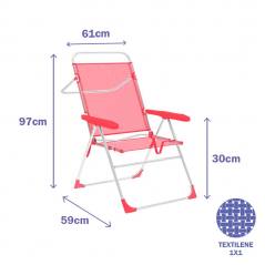 Marbueno Coral Aluminum 5-Position Folding Chair