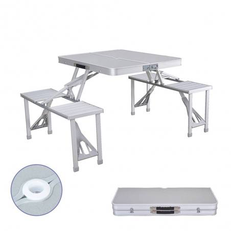 Marbueno Folding Table with 4 Seats for Camping