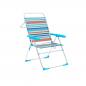 Marbueno Silla Plegable 5 Posiciones Aluminio Rayas Playa