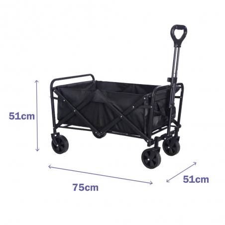 Marbueno carro plegable acero 100 kg negro playa y camping