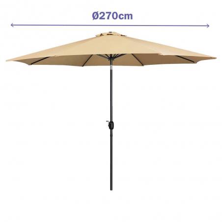 Marbueno 270 cm Steel Folding Umbrella for Garden