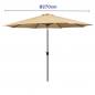 Marbueno 270 cm Steel Folding Umbrella for Garden