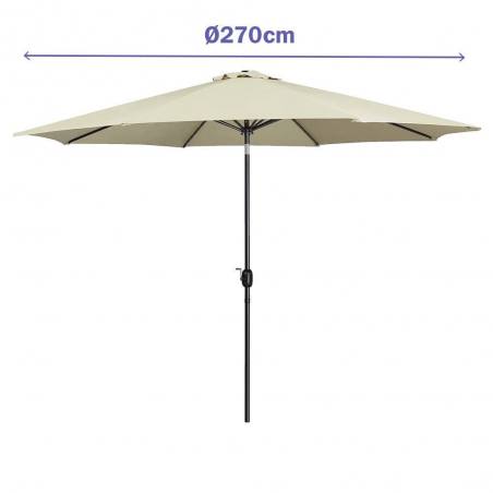Marbueno Steel Umbrella 270 cm Beige for Garden