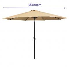 Marbueno 300 cm Foldable Parasol for Garden and Pool