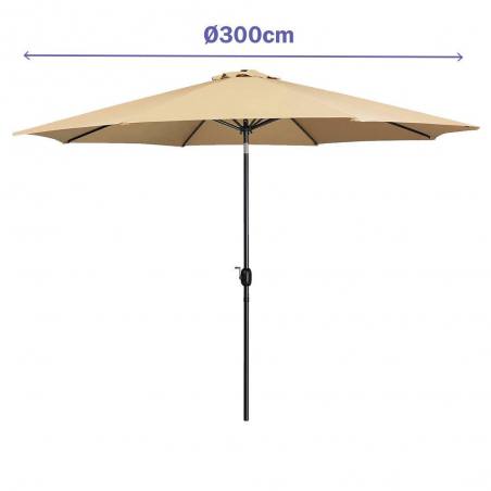 Marbueno 300 cm Foldable Parasol for Garden and Pool