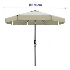 270 cm Steel Umbrella in Beige for Garden