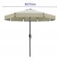 270 cm Steel Umbrella in Beige for Garden