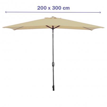 Steel Umbrella 200x300 cm for Garden and Terrace