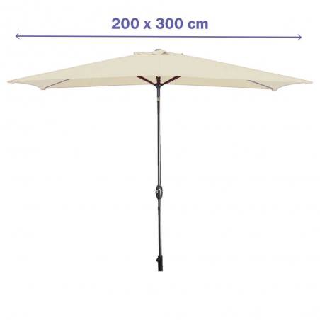 Marbueno Umbrella Steel 200x300 cm Beige for Garden