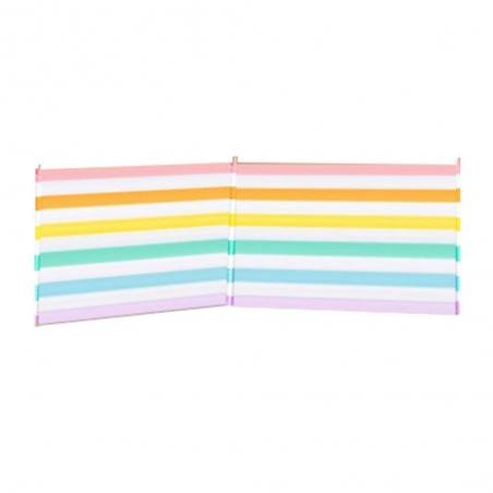 Marbueno Paraviento 3 Palos Acero Multicolor 240X80 Playa Piscina Jardin