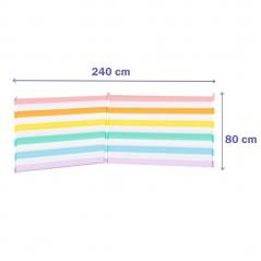 Marbueno Paraviento 3 Palos Acero Multicolor 240X80 Playa Piscina Jardin