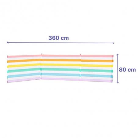 Marbueno Paraviento 4 Palos Acero Multicolor 360X80 Playa