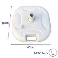 Marbueno Base Sombrilla Plástico 45x45x14 cm 20L Blanco