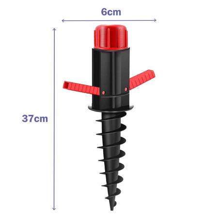 Marbueno Pincho Parasol Plastico Negro 37x6x6 cm Playa y Jardin