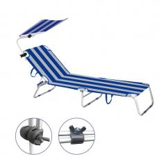 Parasol inclinable Marbueno rayas azules y blancas