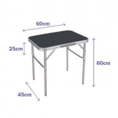 Mesa Plegable Gris Aluminio Marbueno Summer 60x45/60 cm