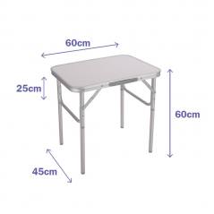 White Aluminum Folding Table with Adjustable Height