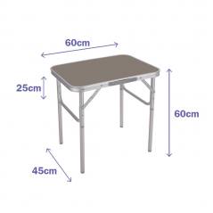 Mesa Plegable Marrón de Aluminio 60X45 60 cm para Camping y Playa Marbueno Summer