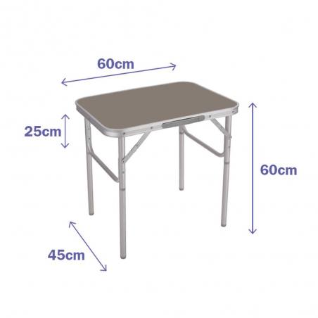 Mesa Plegable Marrón de Aluminio 60X45 60 cm para Camping y Playa Marbueno Summer