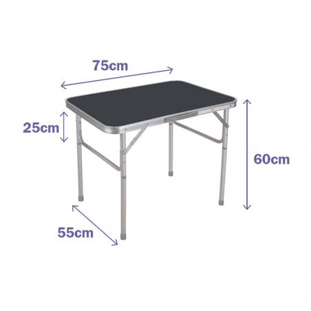 Mesa Plegable Gris Aluminio Marbueno para Camping y Playa