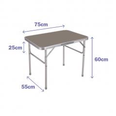 Marbueno mesa plegable marron aluminio camping y playa