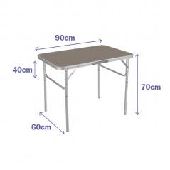 Mesa Plegable Marrón Aluminio 90x60x39/70 cm Marbueno