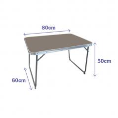 Mesa Plegable Marron Acero 80x60x50 cm Camping y Playa Marbueno
