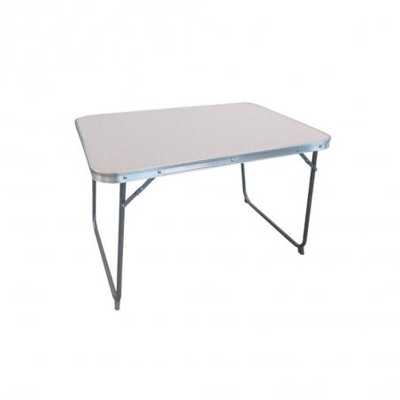 Mesa Plegable Blanca 80x60x70 cm Acero Camping y Playa MARBUENO SUMMER