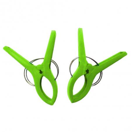 Marbueno Pinzas de Plástico para Silla de Playa Color Verde Set 2 uds