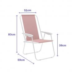 Silla Plegable Rosa Acero Marbueno para Playa y Piscina