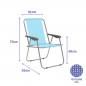 Marbueno Silla Plegable Azul Acero Playa y Piscina