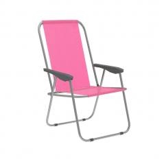 Marbueno Silla Plegable Rosa Acero para Playa y Piscina
