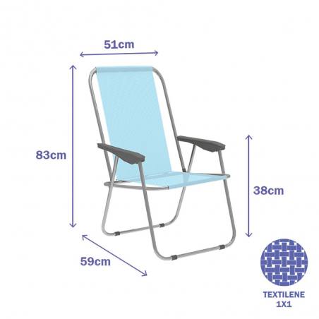 Marbueno Silla Plegable Color Azul para Playa y Piscina