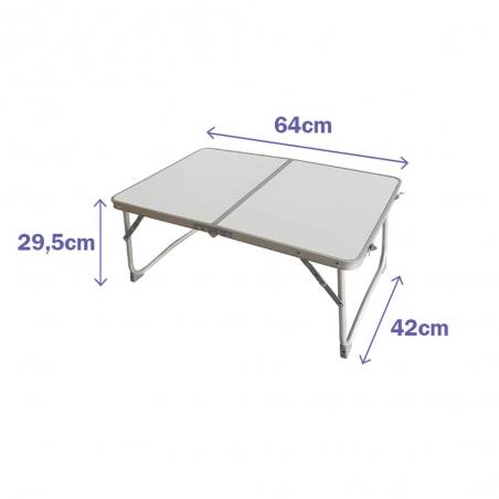 Mesa Plegable Color Blanco Aluminio D13 Camping y Playa MARBUENO SUMMER